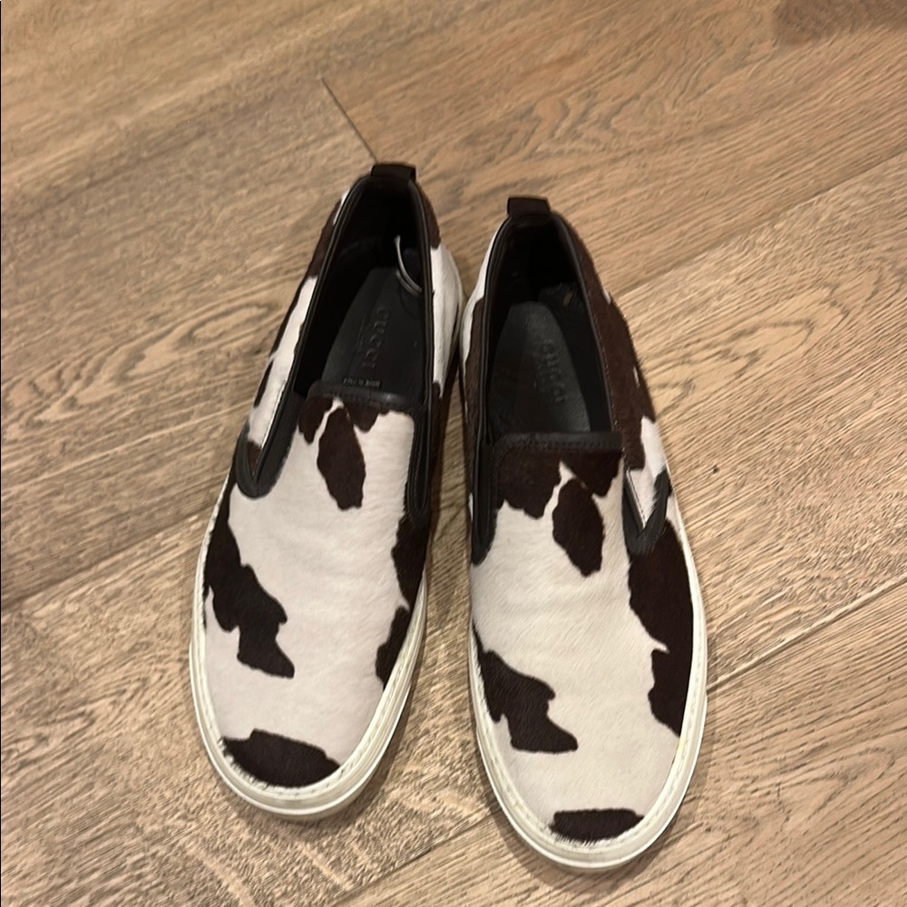 Cow Print Slip-On Sneakers